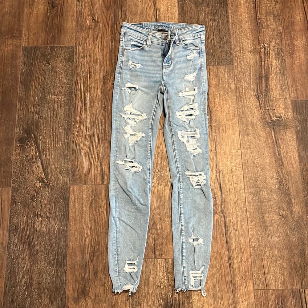 patched skinny jeans